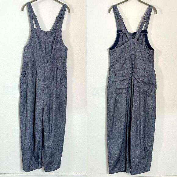 Free People Leonie Menswear Wool Barrel One Piece Jumpsuit Overalls Size Medium - Picture 7 of 12